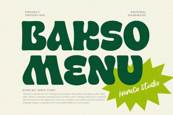 Enhance Your Brand with Bakso Menu: A Bold, Retro Display Font