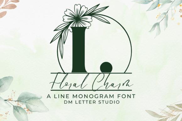 Floral Charm Line Monogram: A Font for Elegant Handmade Creations